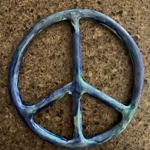 Blue Peace Sign Wall Decor